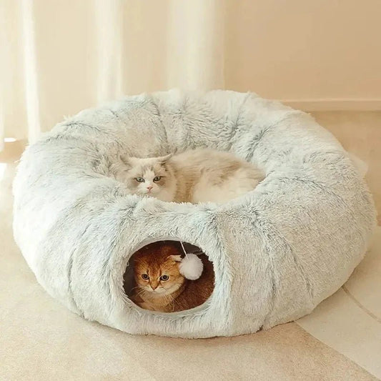 Lit pour Chat - CatLitTunnel™ - Gris - Chat cocooning